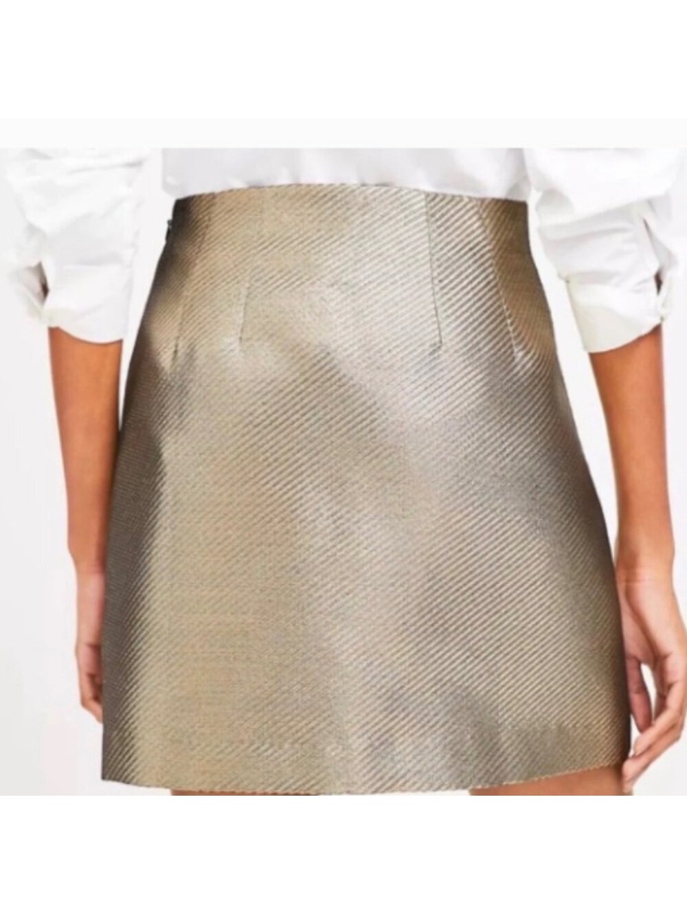 LOFT Metallic Gold Mini Skirt Size 10 New with Tags
